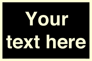 Custom blank information sign. Plain text, black background